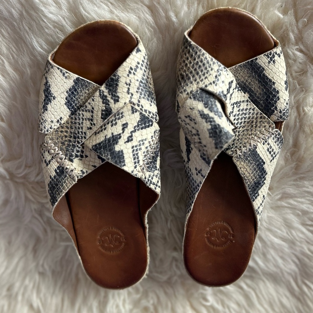 Snakeskin Slide Sandals